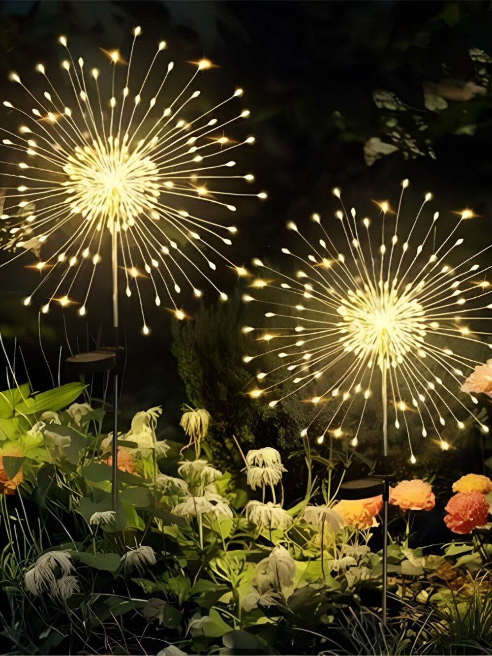 Garden Decor Outdoor Lights 120LED 2Pack, Solar Garden Lights for Outside